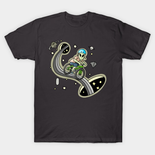 Alien mountainbiker T-Shirt by Local non union
